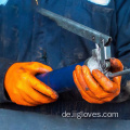 Anti-Sweat-Bildschirm Diamant Textur 8 mil dicker orange-synthetischer chemisch resistenter Mechaniker Nitrilhandschuh